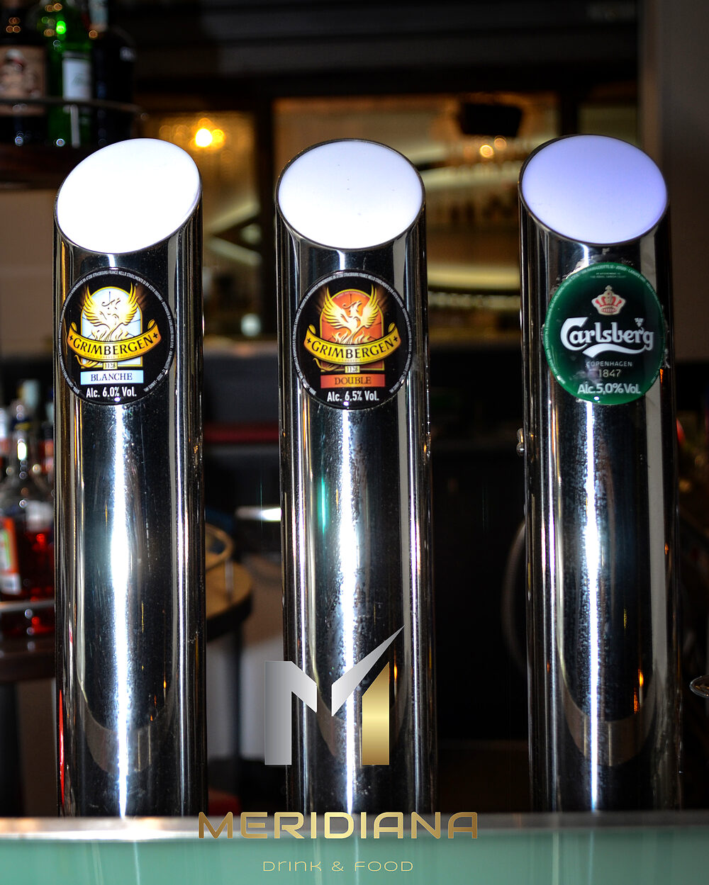Le tre spine della birra al bancone del Meridiana